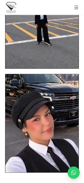 Foto de una chofer del equipo en la versión para celular de Premium Chauffeur NYC.