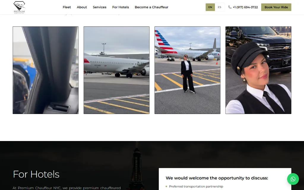 Fotos del equipo de Premium Chauffeur NYC en aeropuertos de Nueva York.